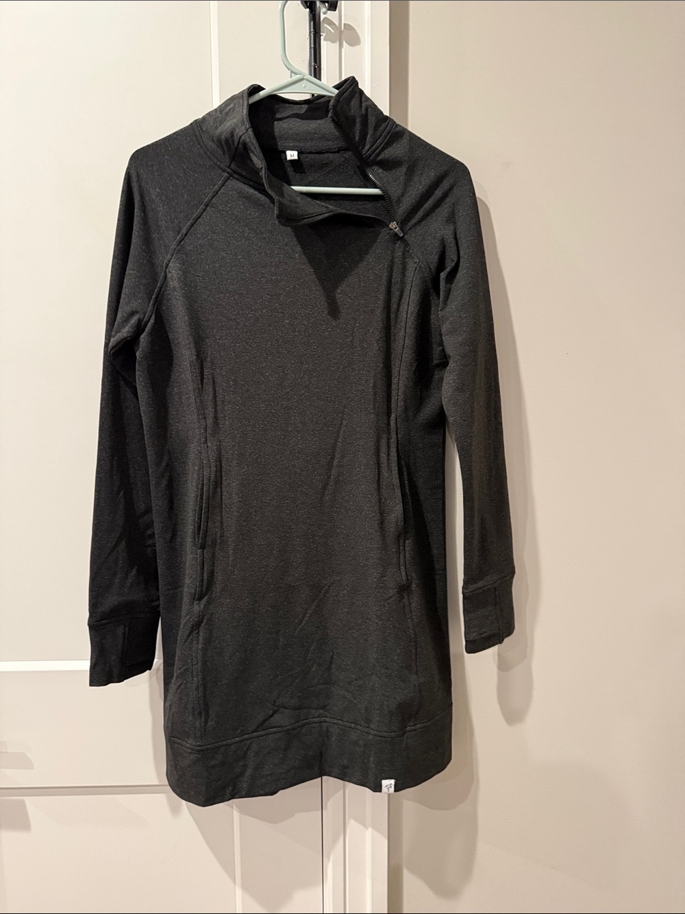 Women's Black Long-Sleeve Dress with Mock Neck